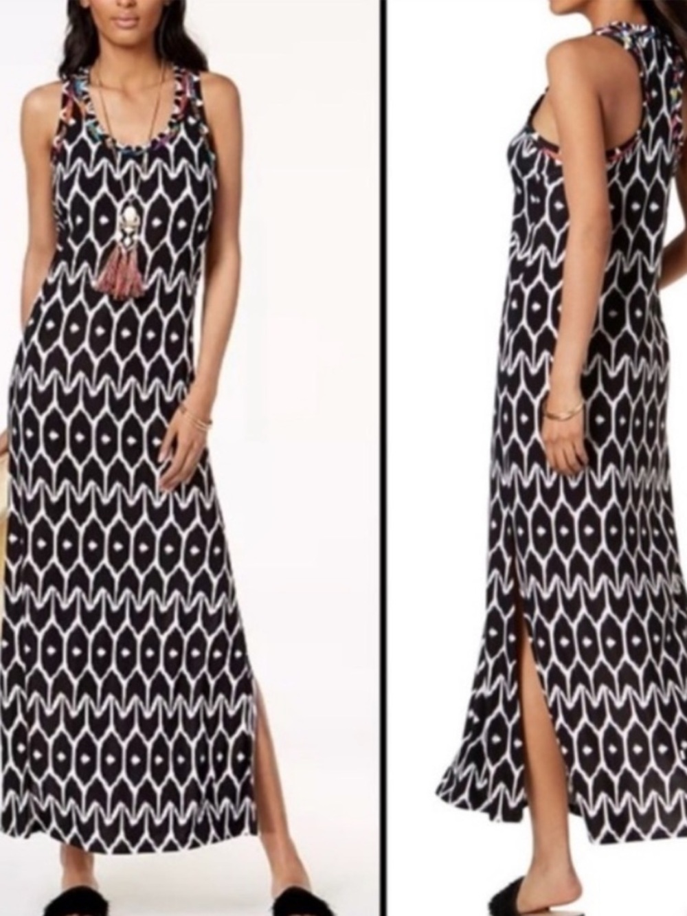 TRINA TURK x INC Ikat Print Maxi Dress Side Slit